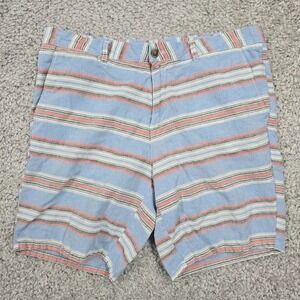 johnnie-O Men Striped Linen Blend Shorts Size 36‎ Coastal Prep Summer